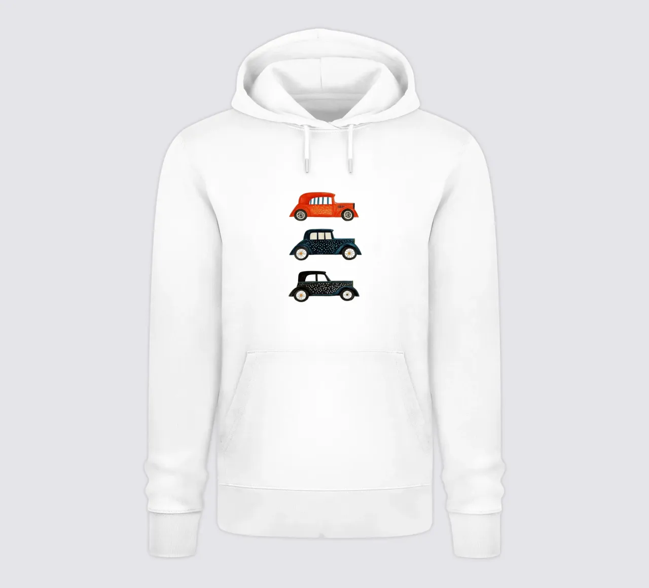 Tre auto d'epoca felpa con cappuccio da Curious Canvas