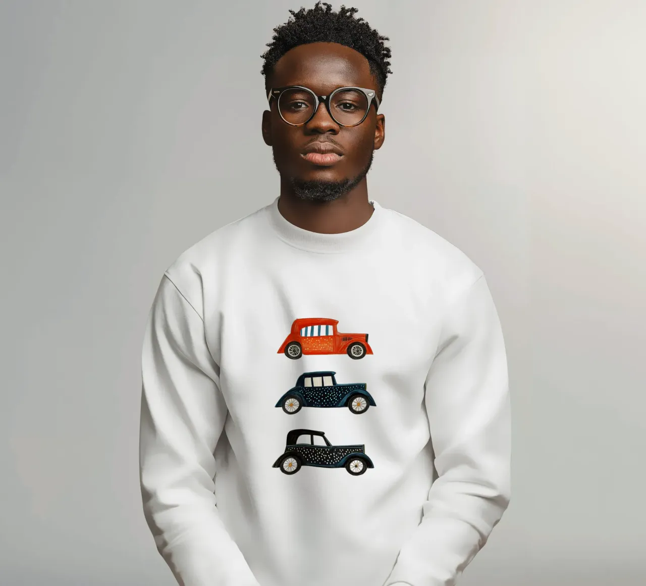 Drie oldtimers sweatshirt van Curious Canvas