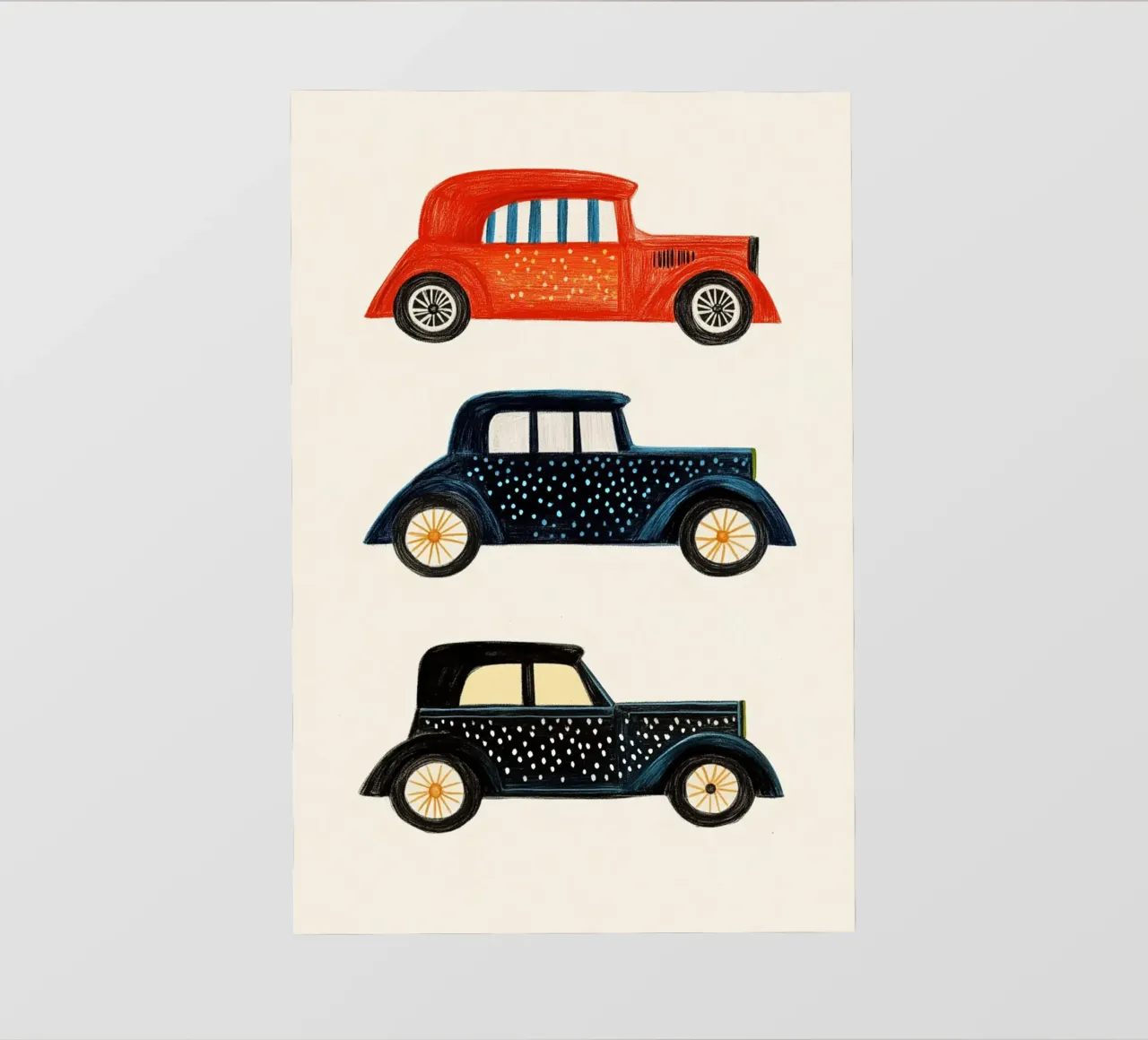 Drie oldtimers fotobehang van Curious Canvas