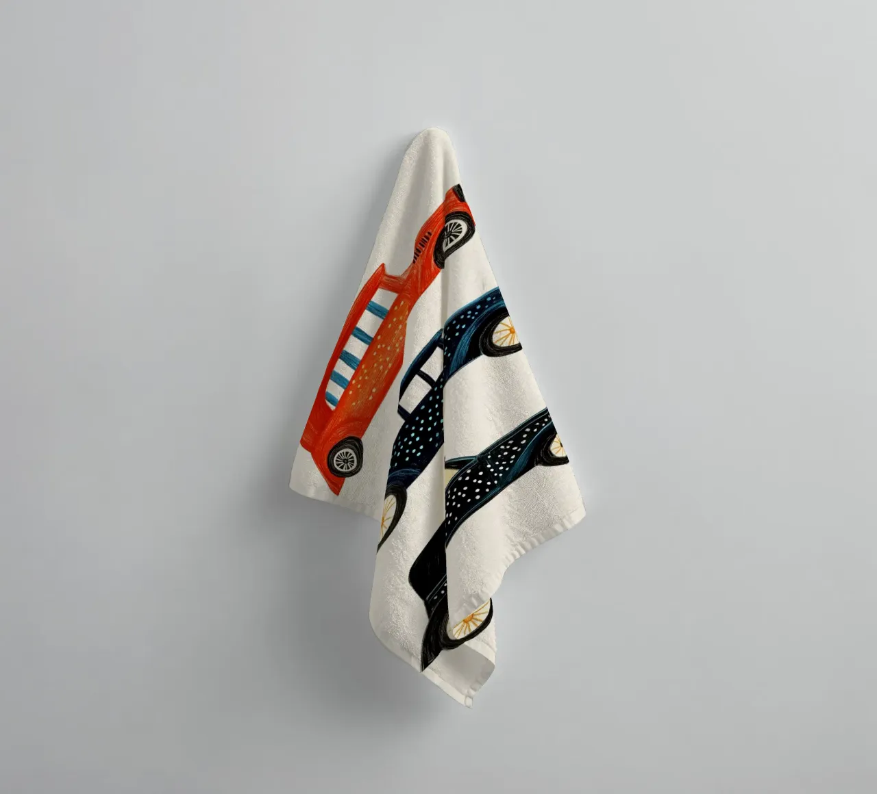 Drie oldtimers badhanddoek van Curious Canvas