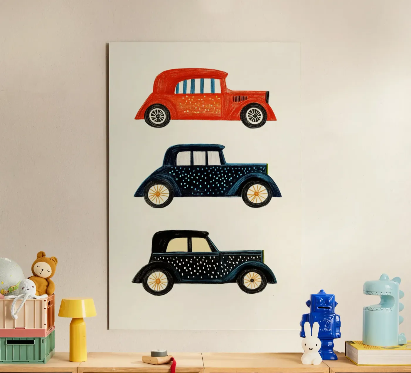 Three vintage cars forex-plaat van Curious Canvas