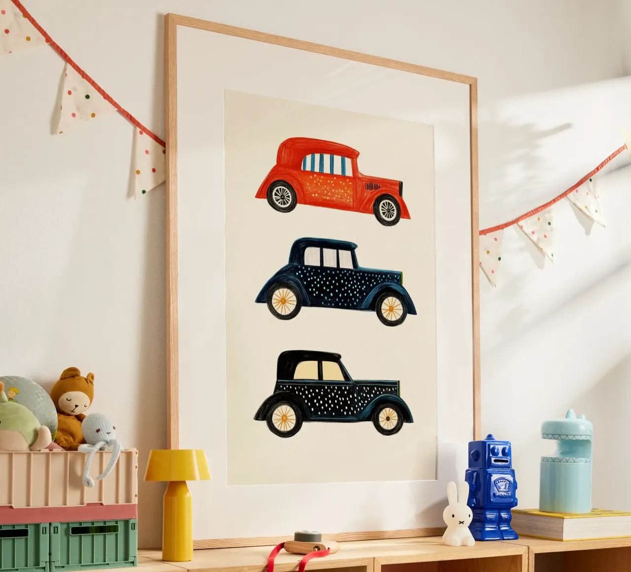 Drie oldtimers poster van Curious Canvas