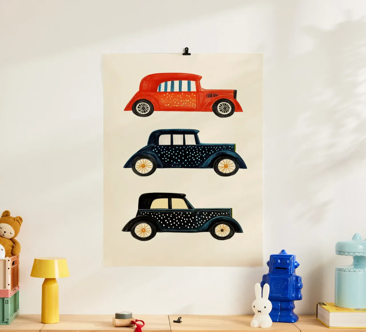 Drie oldtimers poster van Curious Canvas