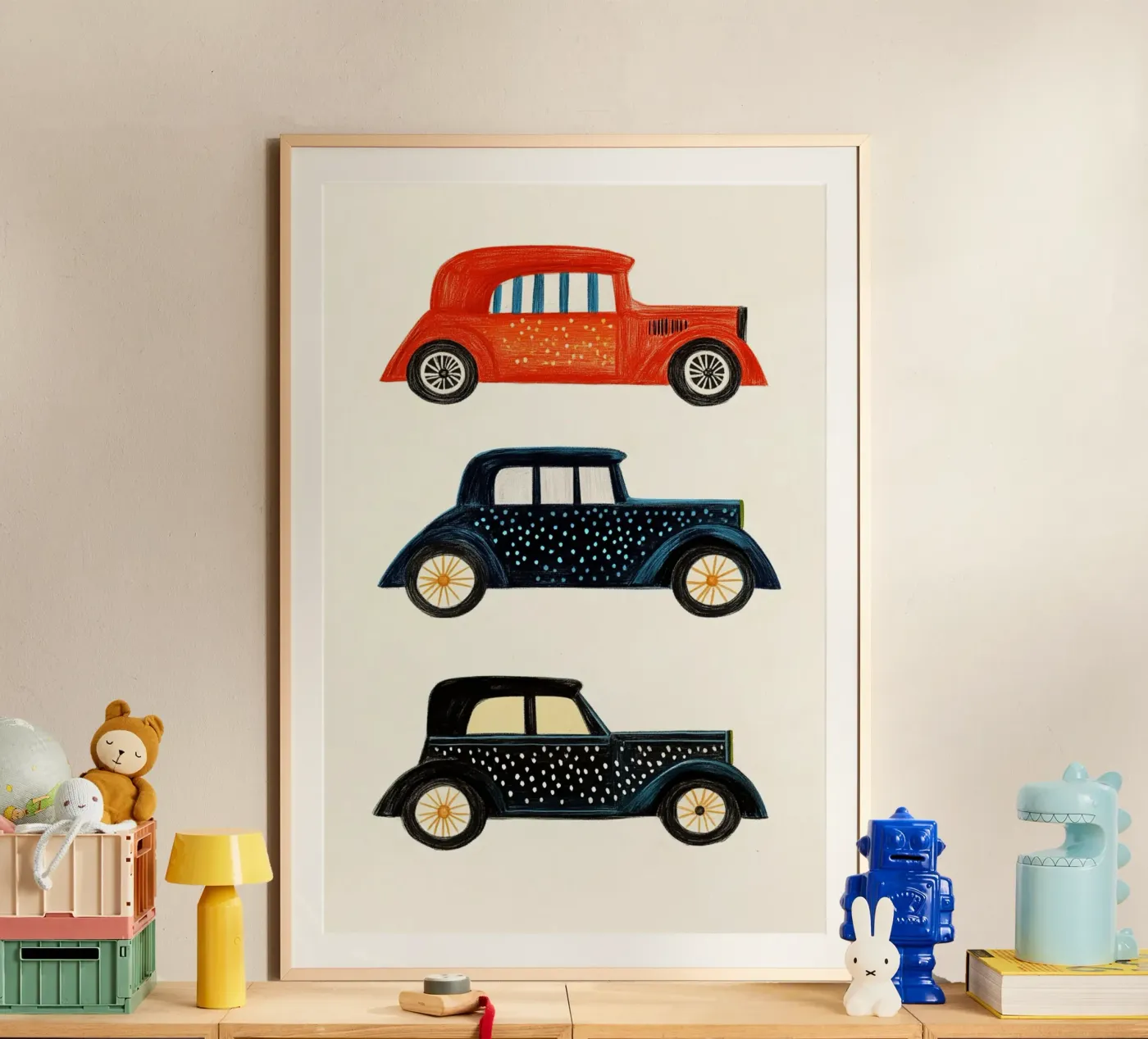 Tre auto d'epoca poster da Curious Canvas