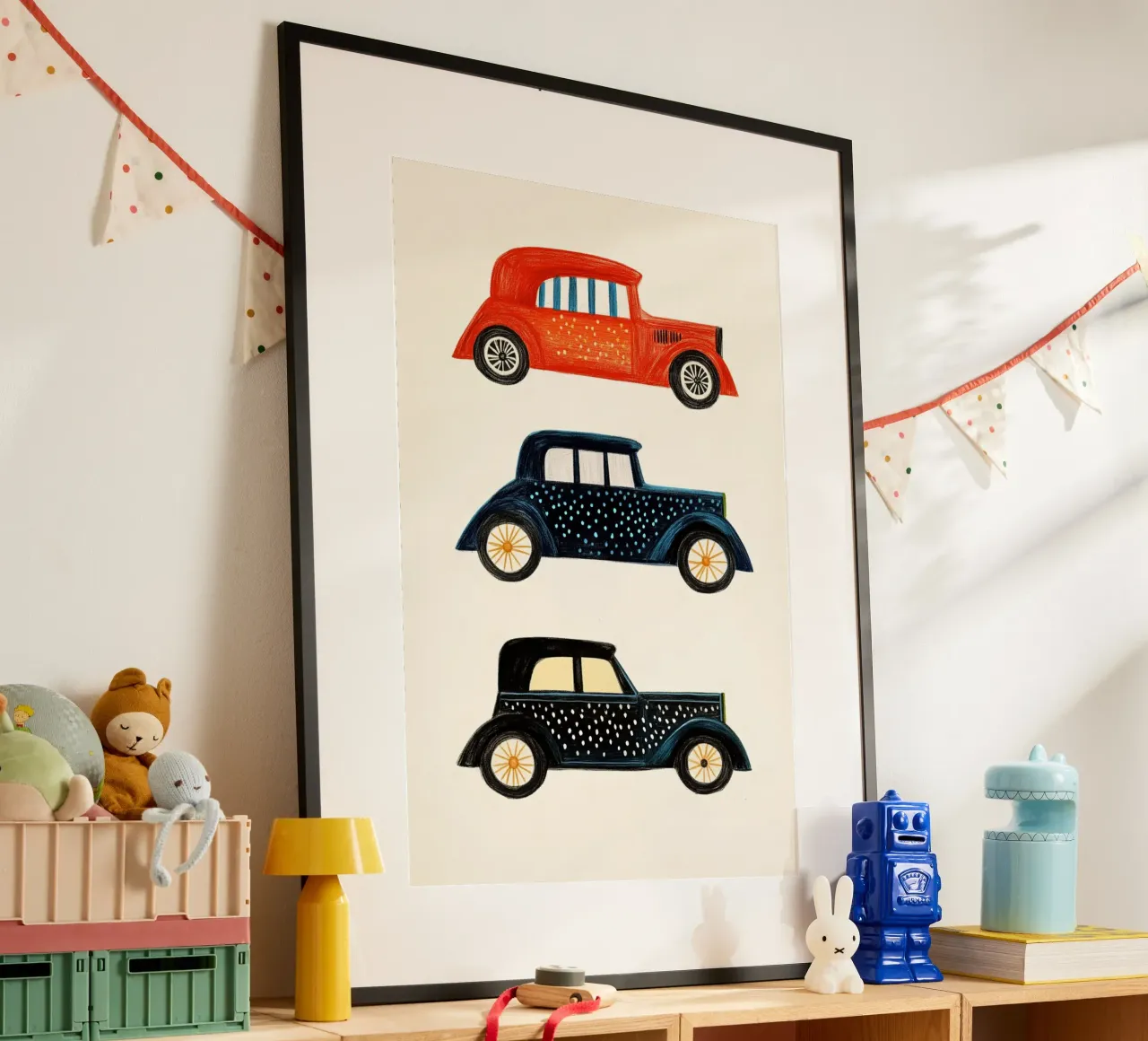 Drie oldtimers poster van Curious Canvas