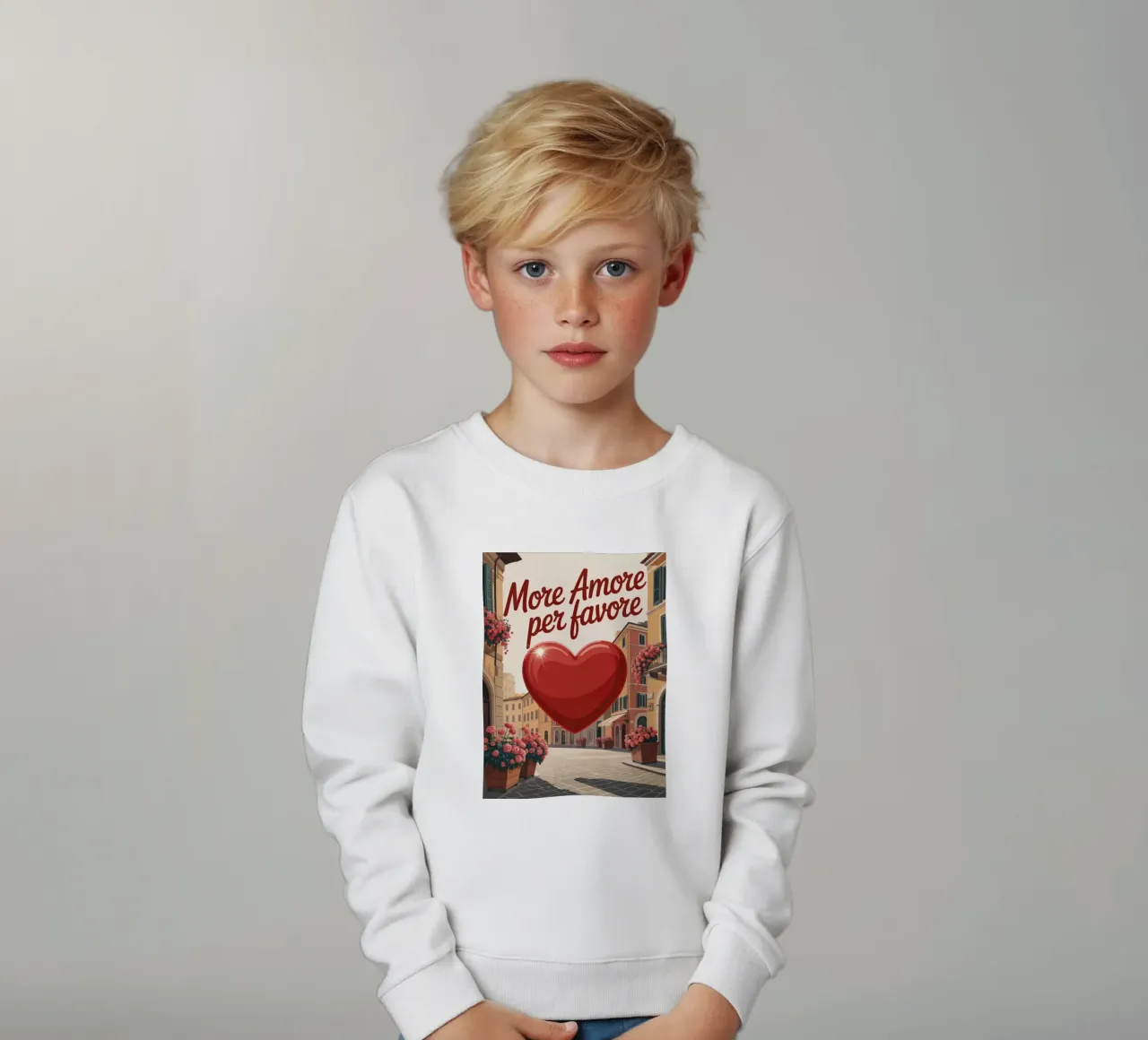 More Amore Per Favore felpa bambino da RB-Quotes