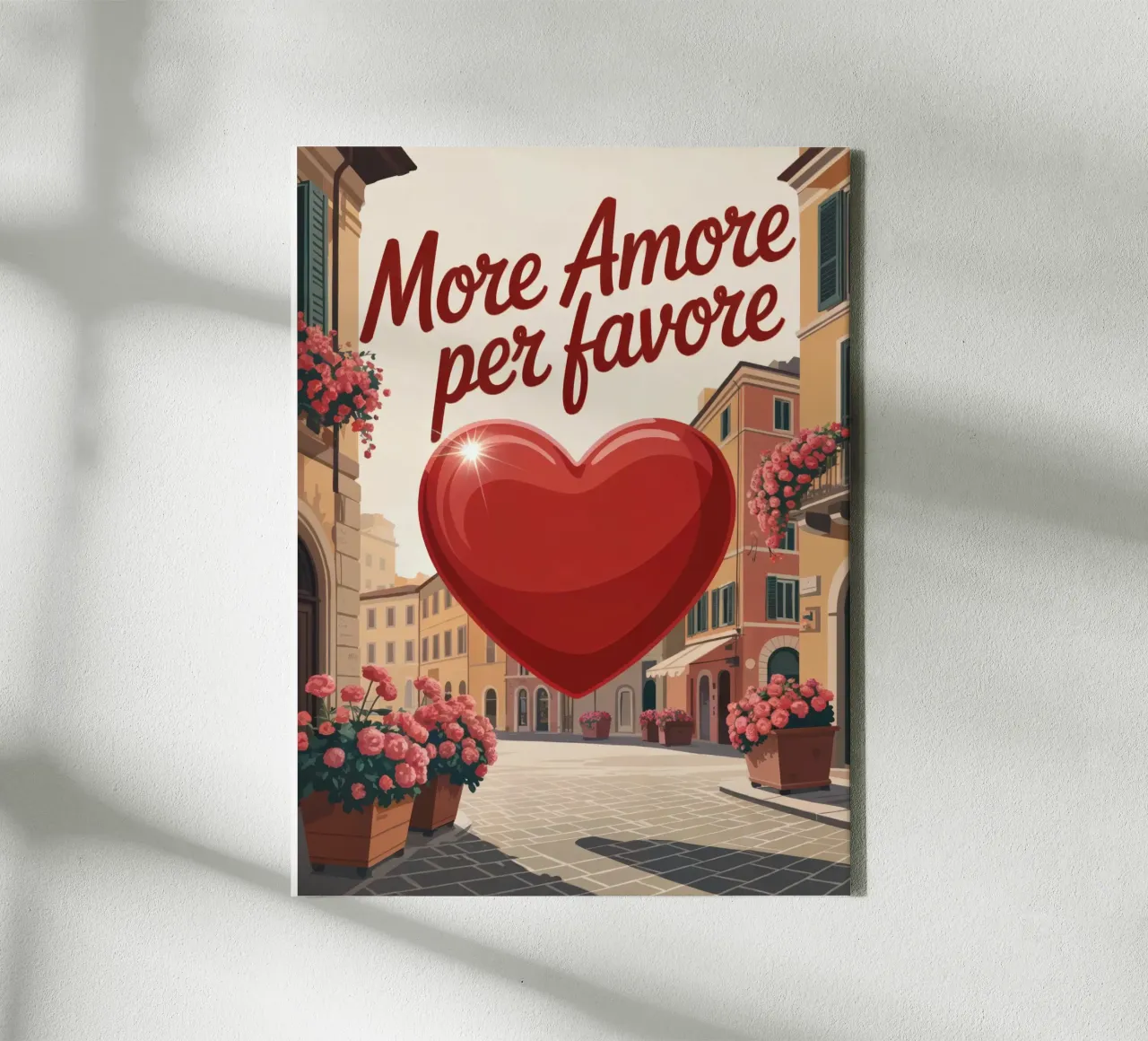 More Amore Per Favore tela con Cornice a cassetta da RB-Quotes
