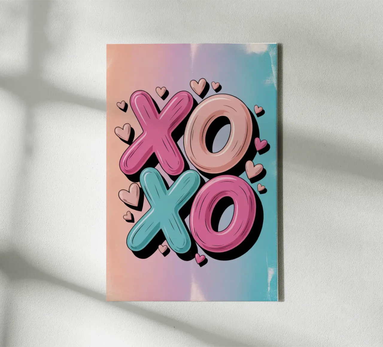 XOXO Besos Abrazos lienzo con Marco flotante de RB-Quotes