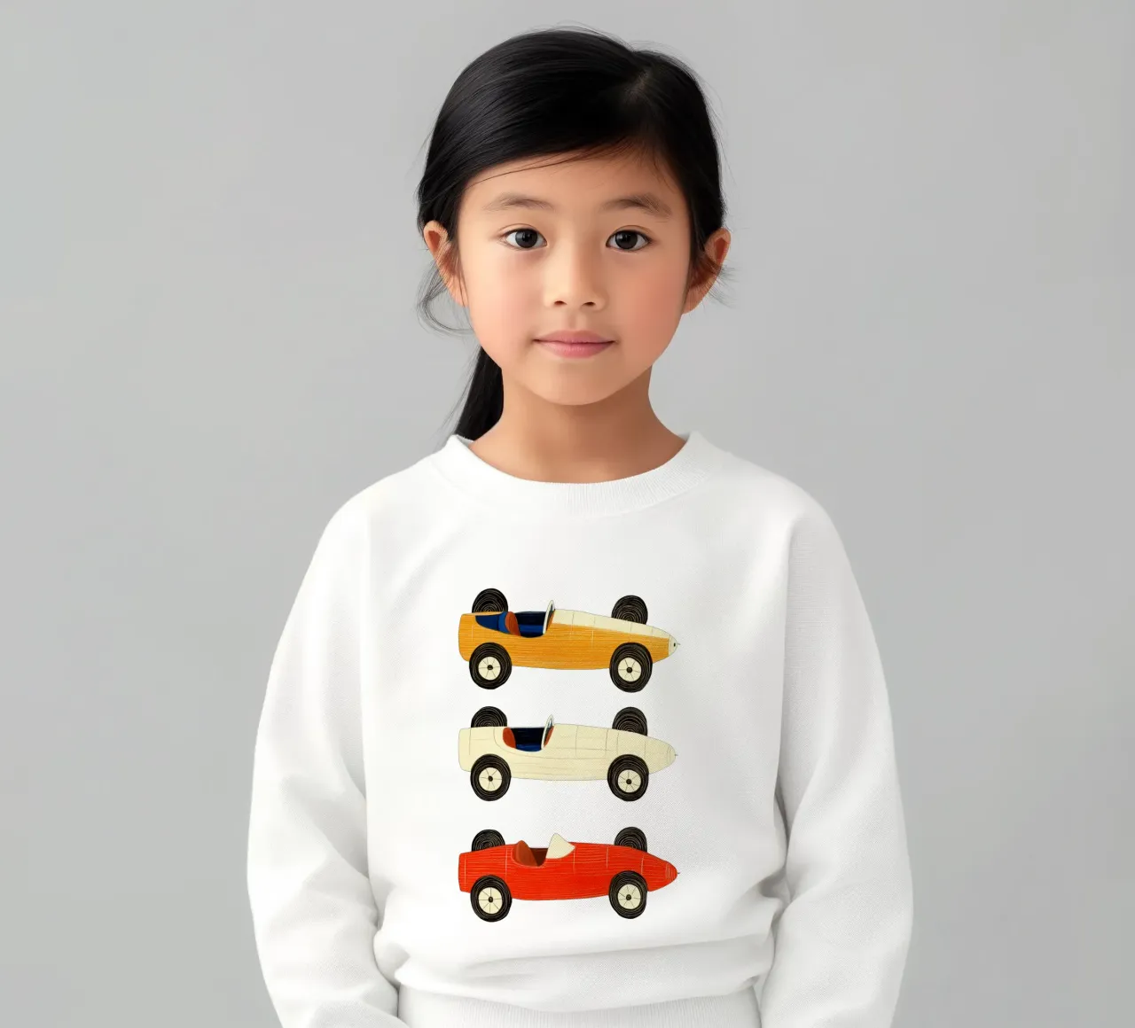 Tre auto da corsa d'epoca felpa bambino da Curious Canvas