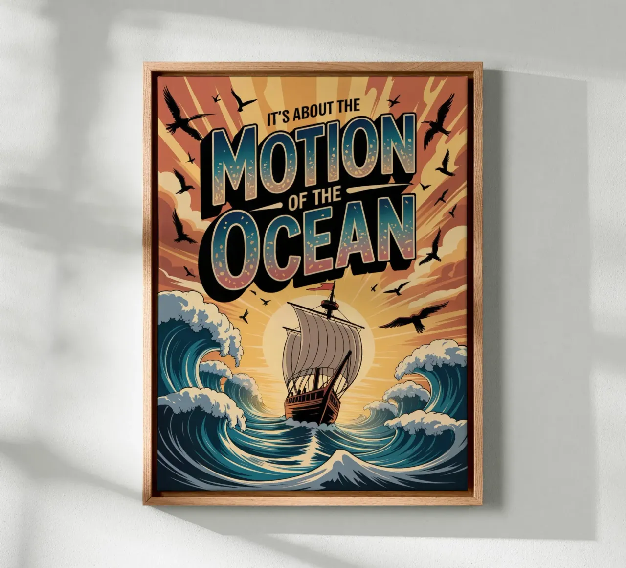 It's about the motion of the ocean canvas met Baklijst van RB-Quotes