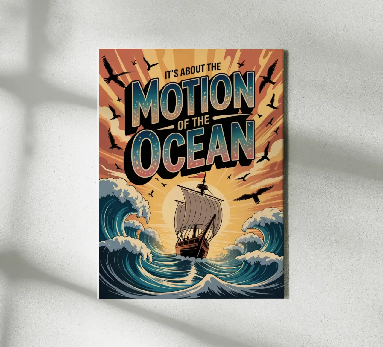 It's about the motion of the ocean canvas met Baklijst van RB-Quotes