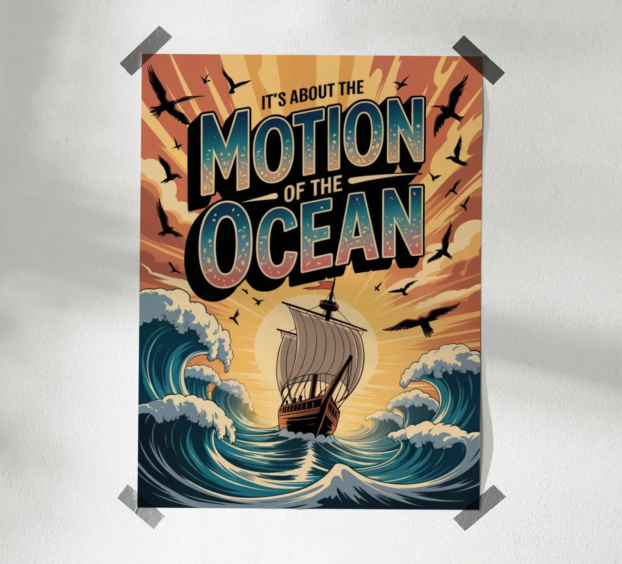 It's about the motion of the ocean poster con telaio in plastica da RB-Quotes