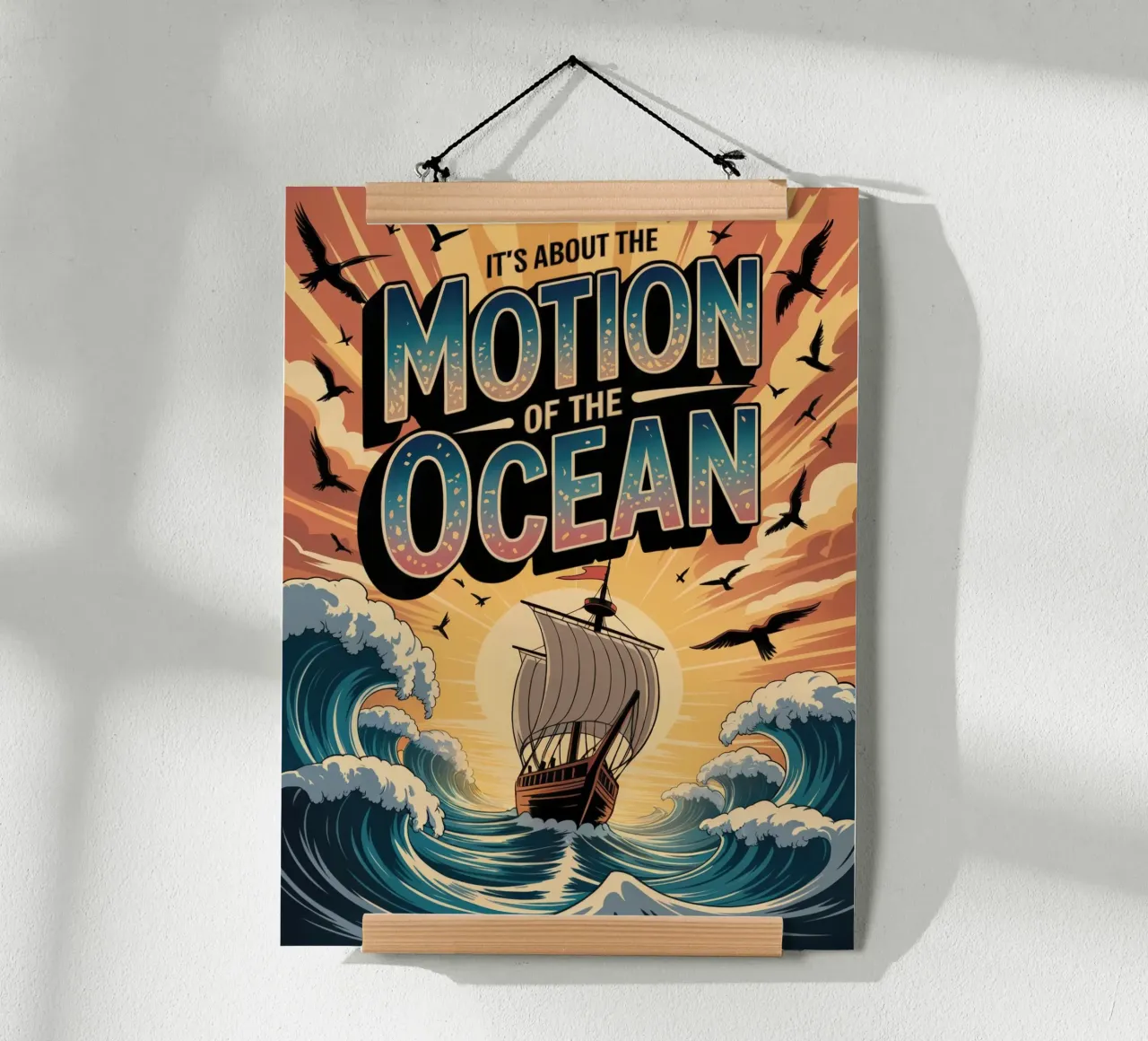 It's about the motion of the ocean poster con telaio in plastica da RB-Quotes