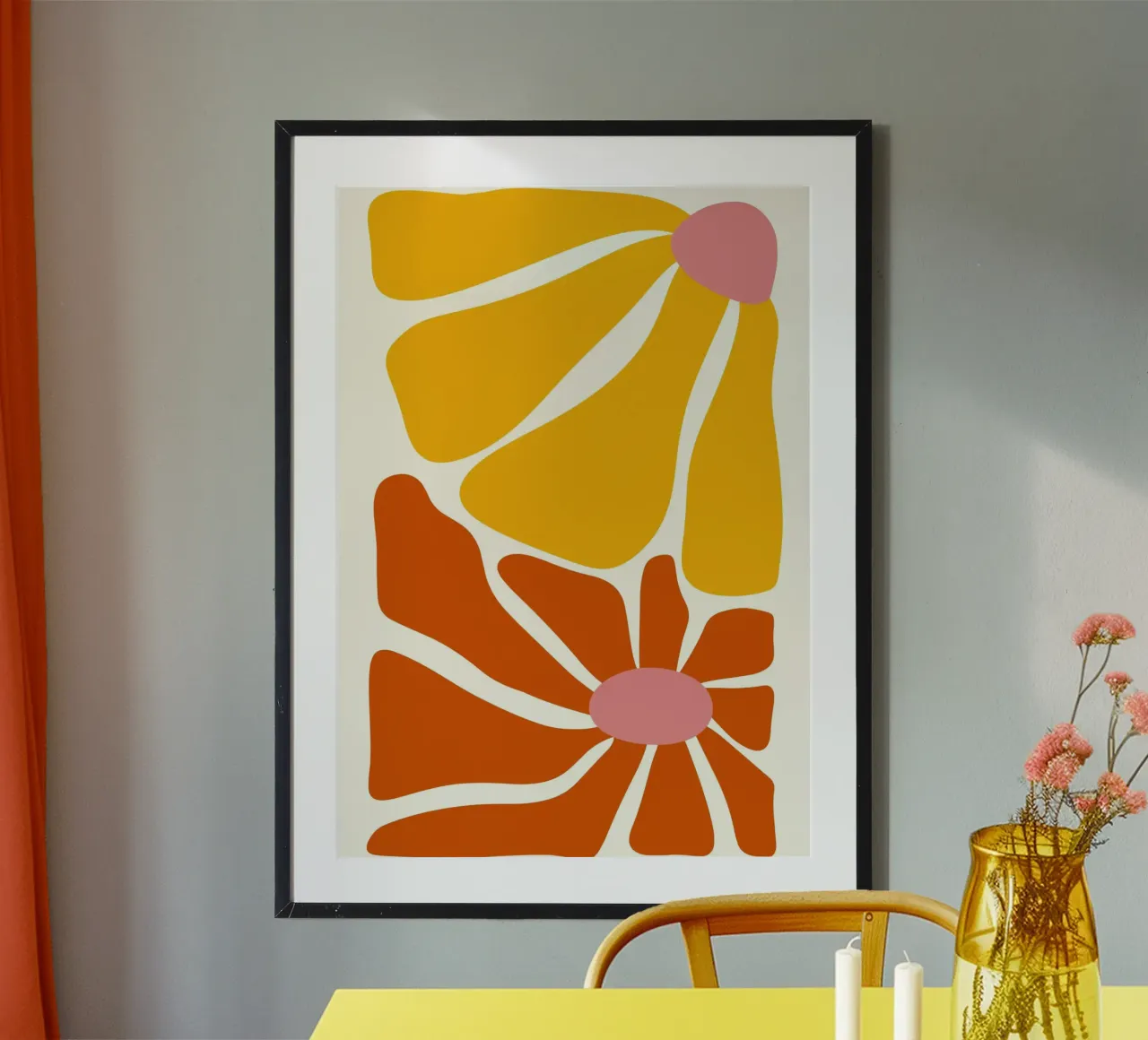 Petali illuminati dal sole - Stampa floreale astratta anni '70 poster da ClubArt