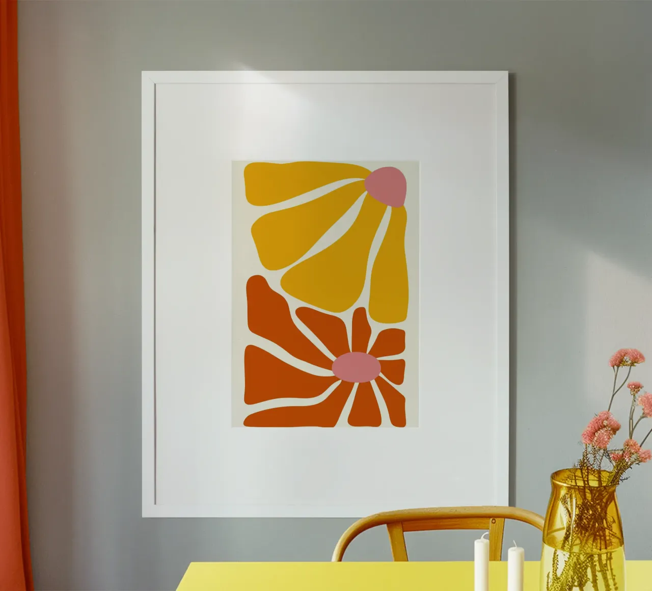 Petali illuminati dal sole - Stampa floreale astratta anni '70 poster da ClubArt