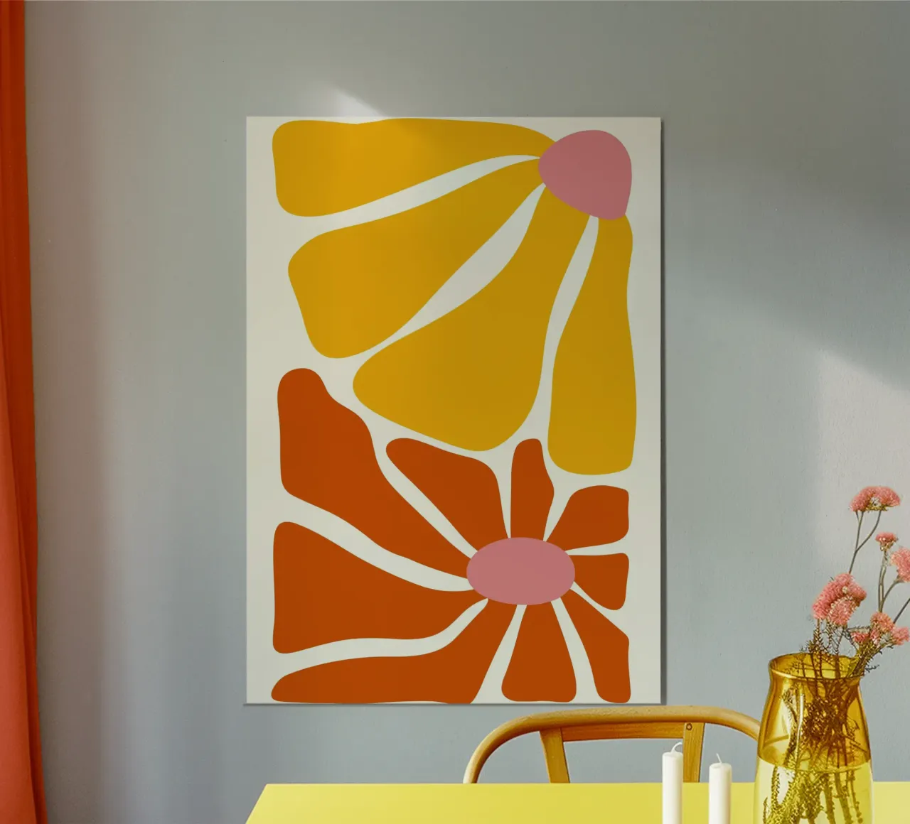Petali illuminati dal sole - Stampa floreale astratta anni '70 poster da ClubArt