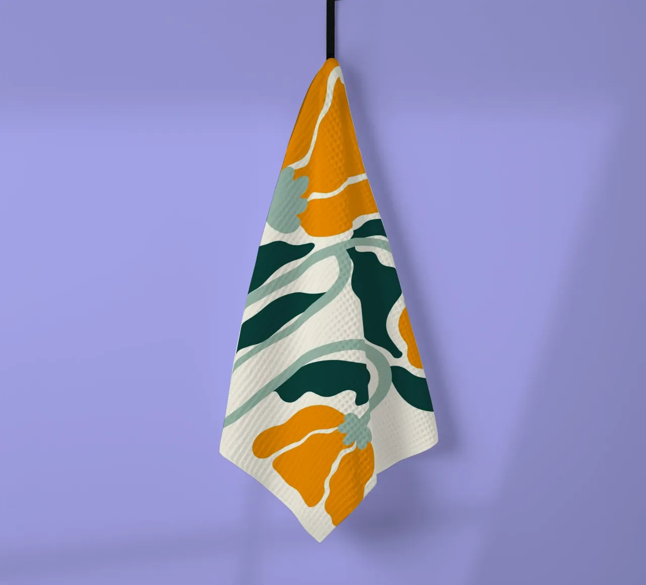 Arte astratta in stile Marimekko - Floreale moderno di metà secolo canovaccio da cucina da ClubArt