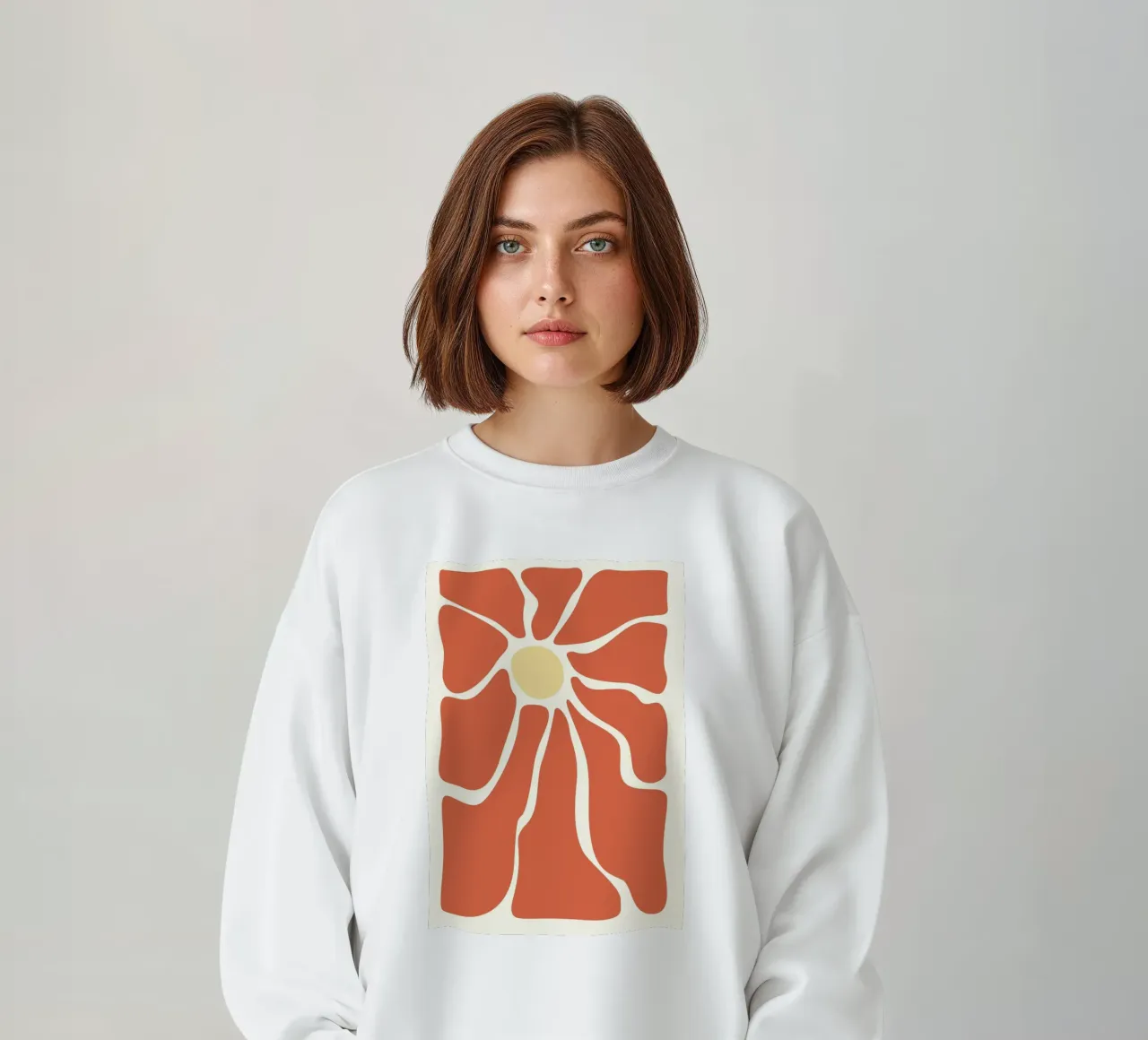 Retro Sunburst Floral - Abstract Minimalist Art Print sweat de ClubArt