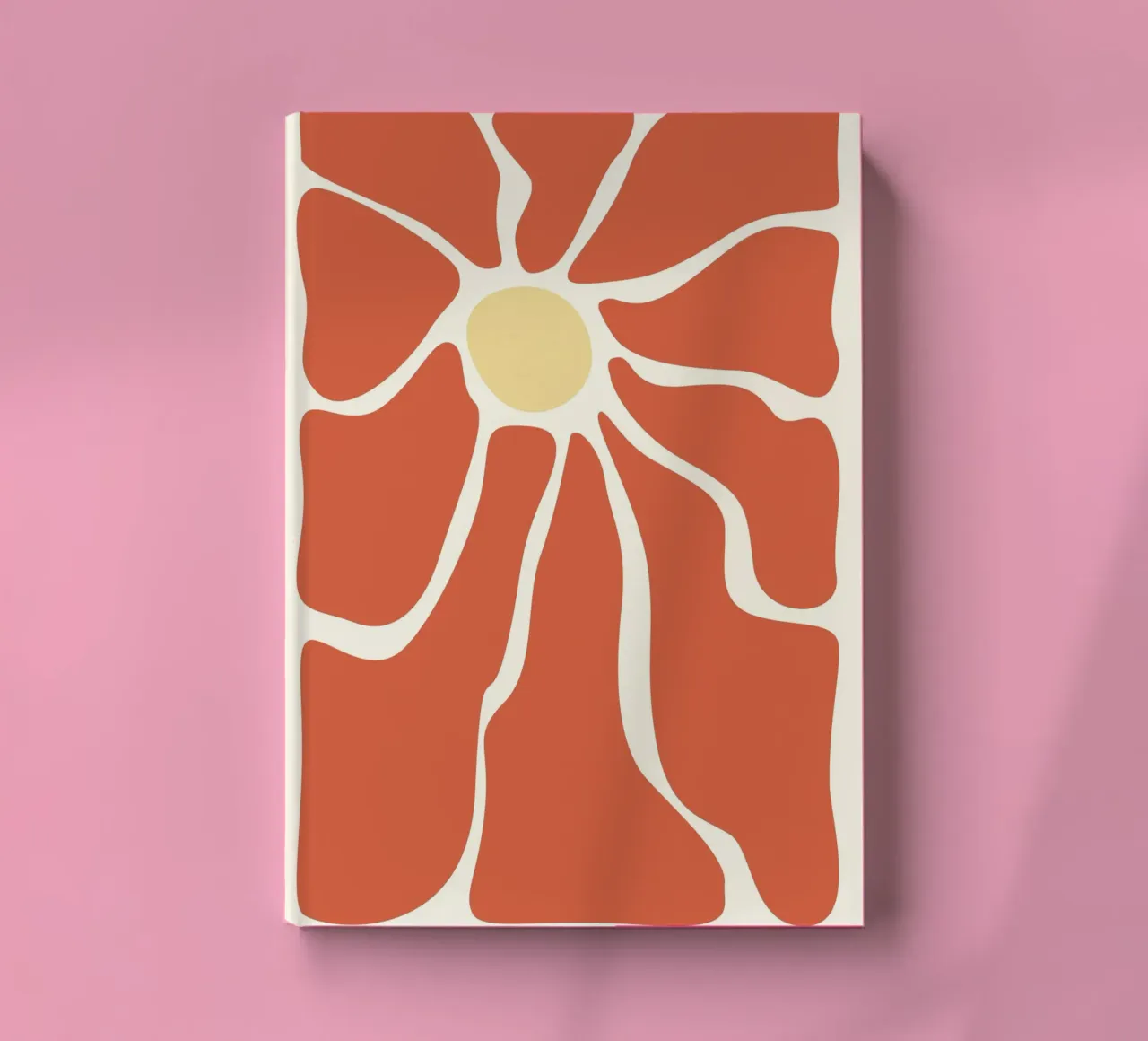 Retro Sunburst Floral - Abstract Minimalist Art Print notebook by ClubArt