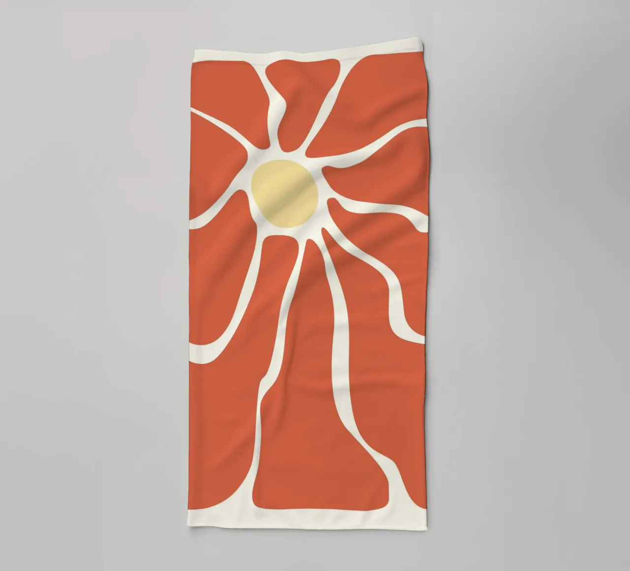 Retro Sunburst Floral - Abstract Minimalist Art Print serviette de bain de ClubArt