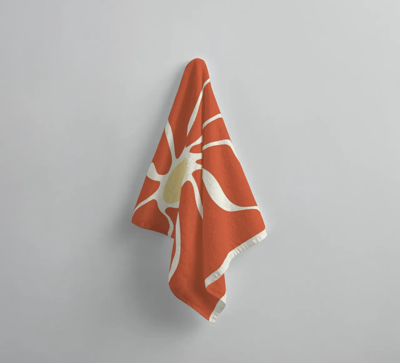 Retro Sunburst Floral - Abstract Minimalist Art Print serviette de bain de ClubArt