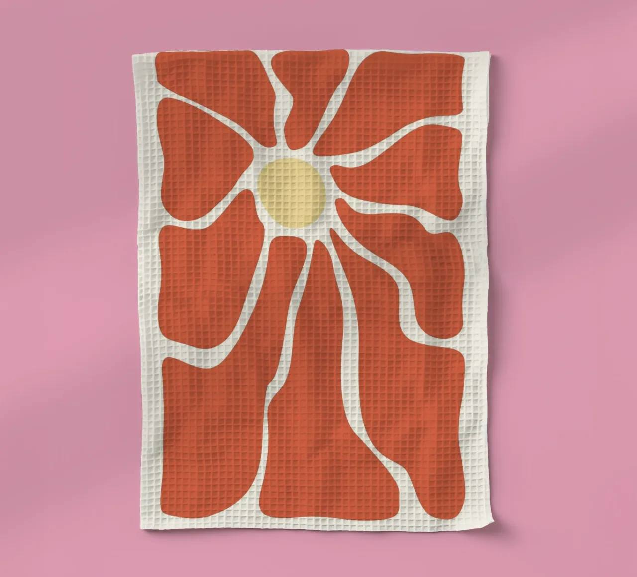 Retro Sunburst Floral - Abstract Minimalist Art Print torchon de ClubArt