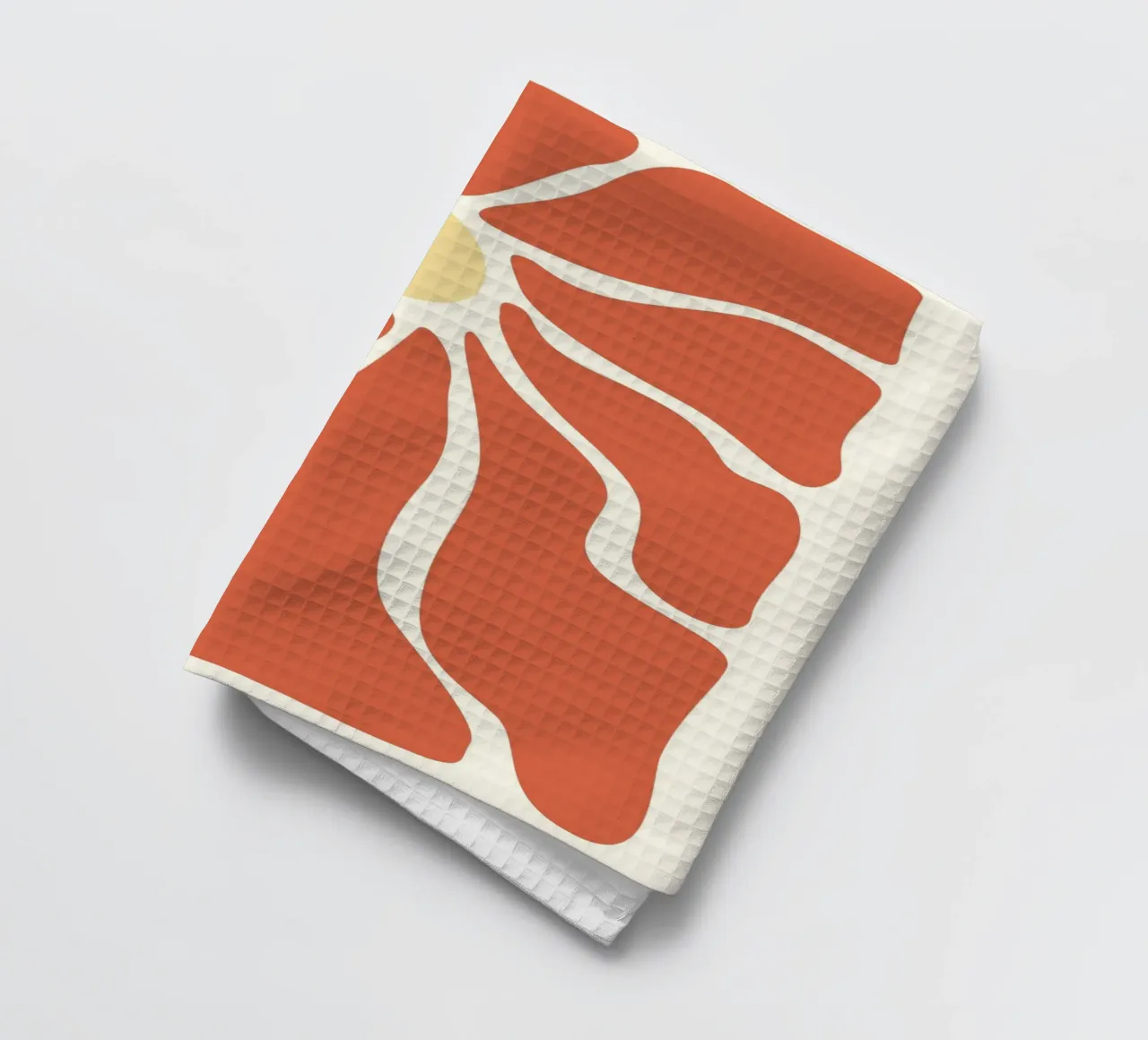 Retro Sunburst Floral - Abstract Minimalist Art Print torchon de ClubArt