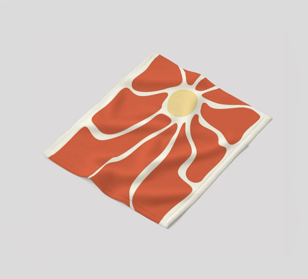 Retro Sunburst Floral - Abstract Minimalist Art Print fleece blanket by ClubArt