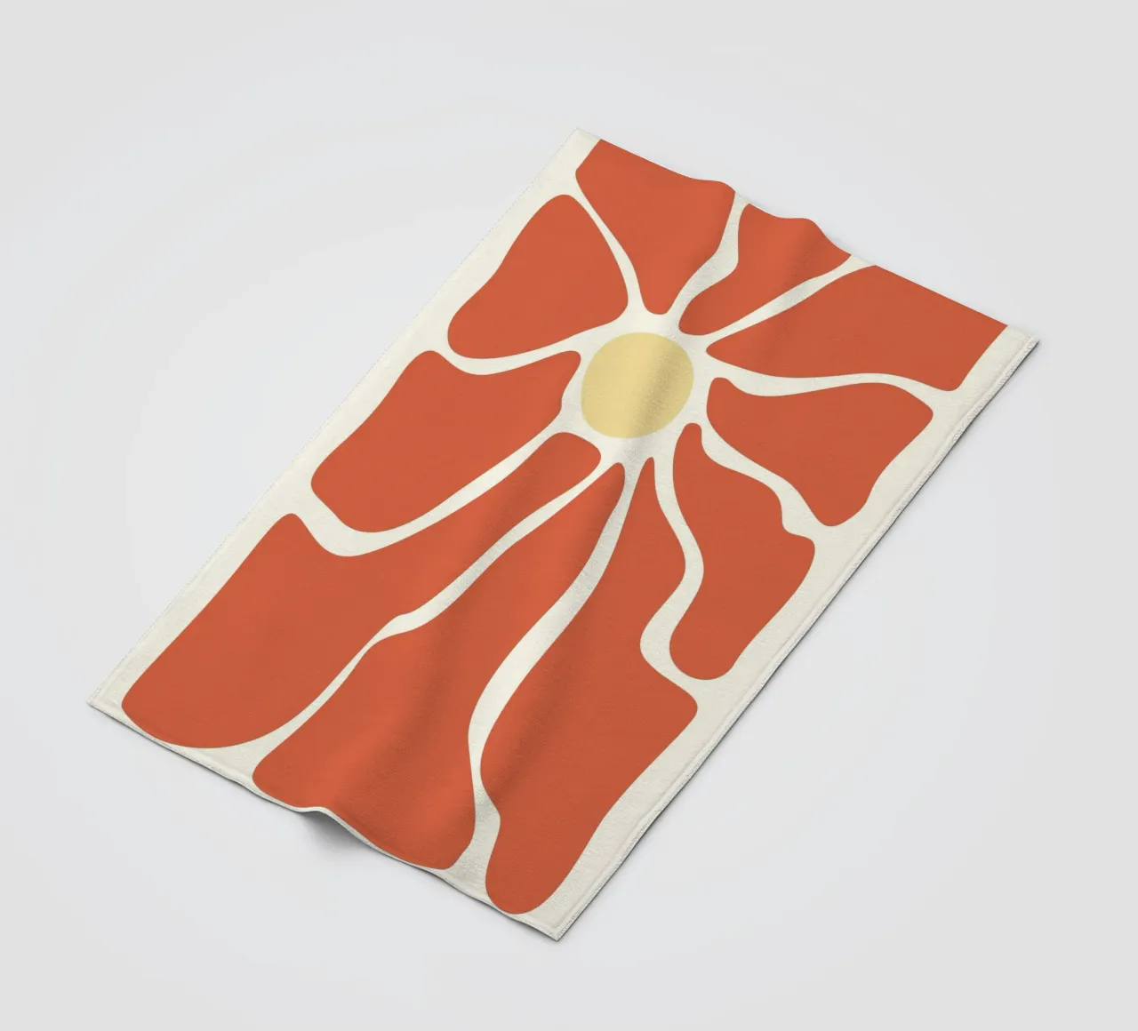 Retro Sunburst Floral - Abstract Minimalist Art Print fleece blanket by ClubArt