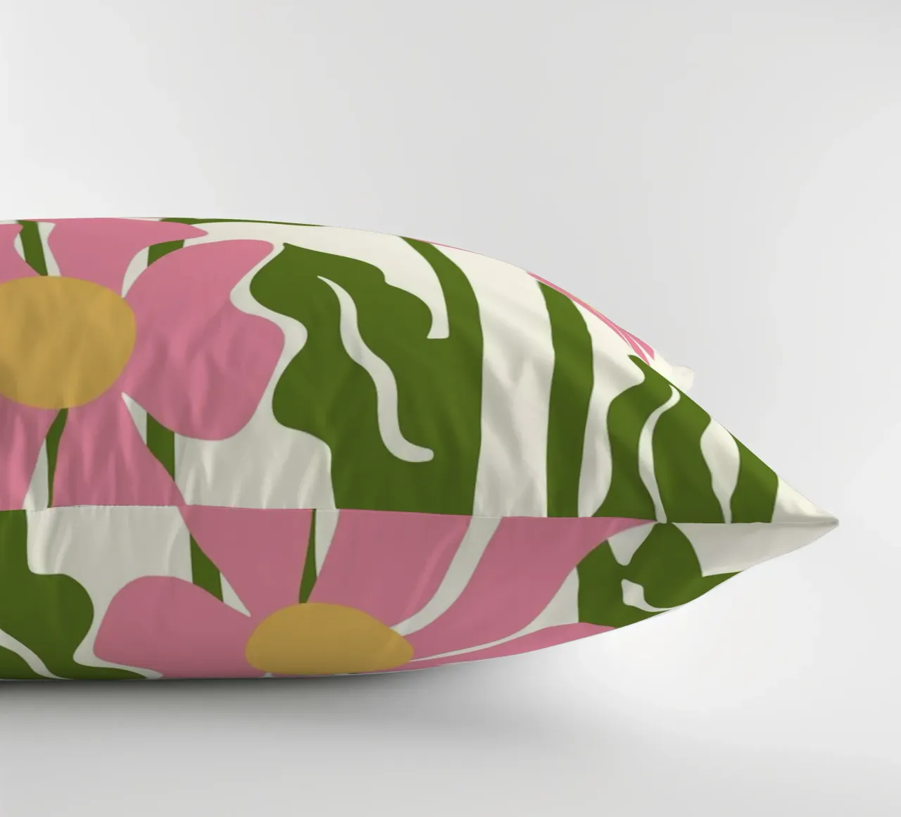 Playful Pink Flowers - Abstract Botanical Art Print decorative cushion by ClubArt