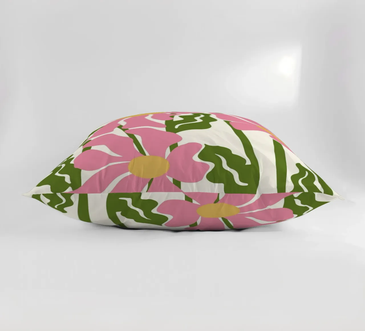 Playful Pink Flowers - Abstract Botanical Art Print decorative cushion by ClubArt