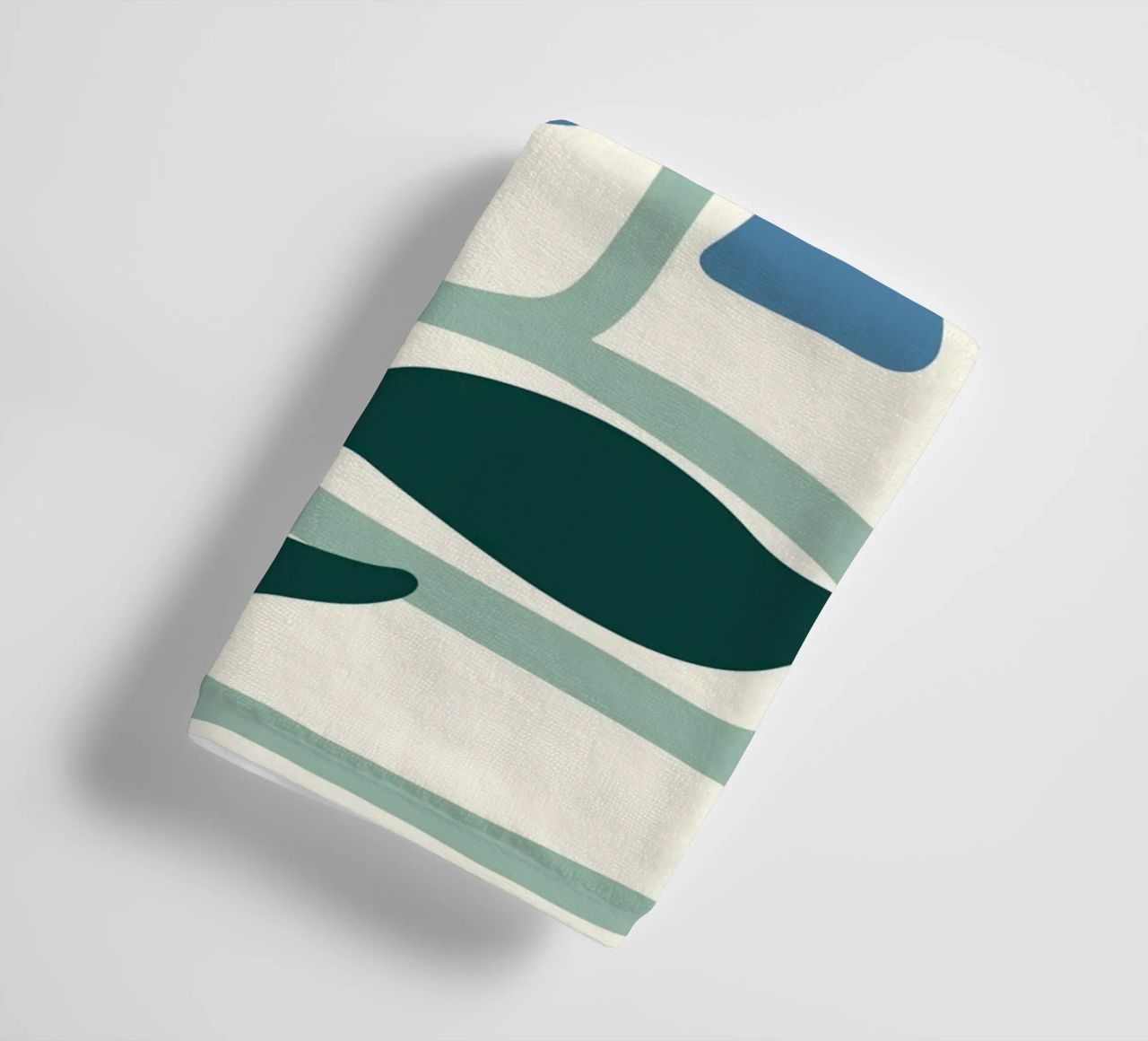 Margherite blu stile linoleografia - Stampa botanica astratta asciugamano da bagno da ClubArt