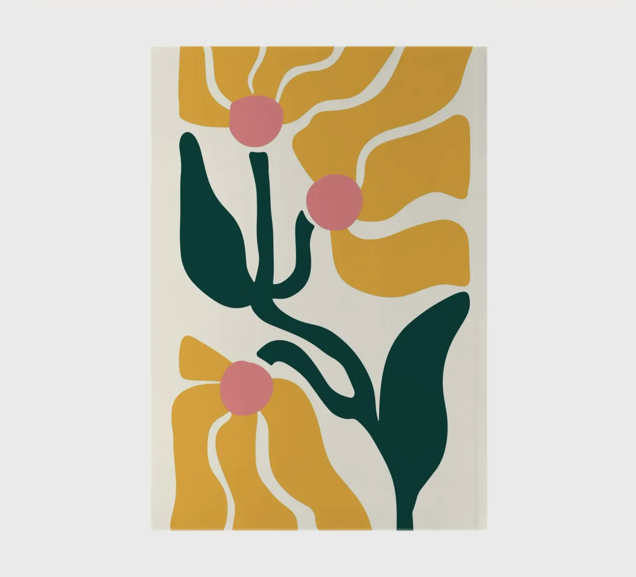 Matisse Inspired Floral - Abstract Cutout Art Print notebook by ClubArt