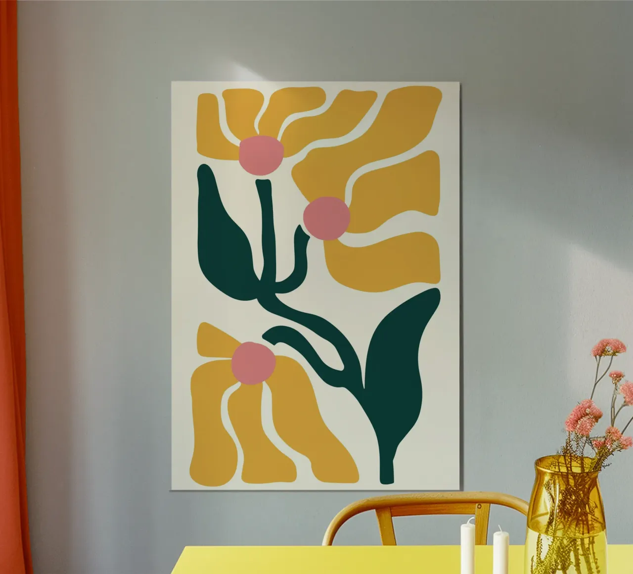 Matisse Inspired Floral - Abstract Cutout Art Print hahnemühle by ClubArt