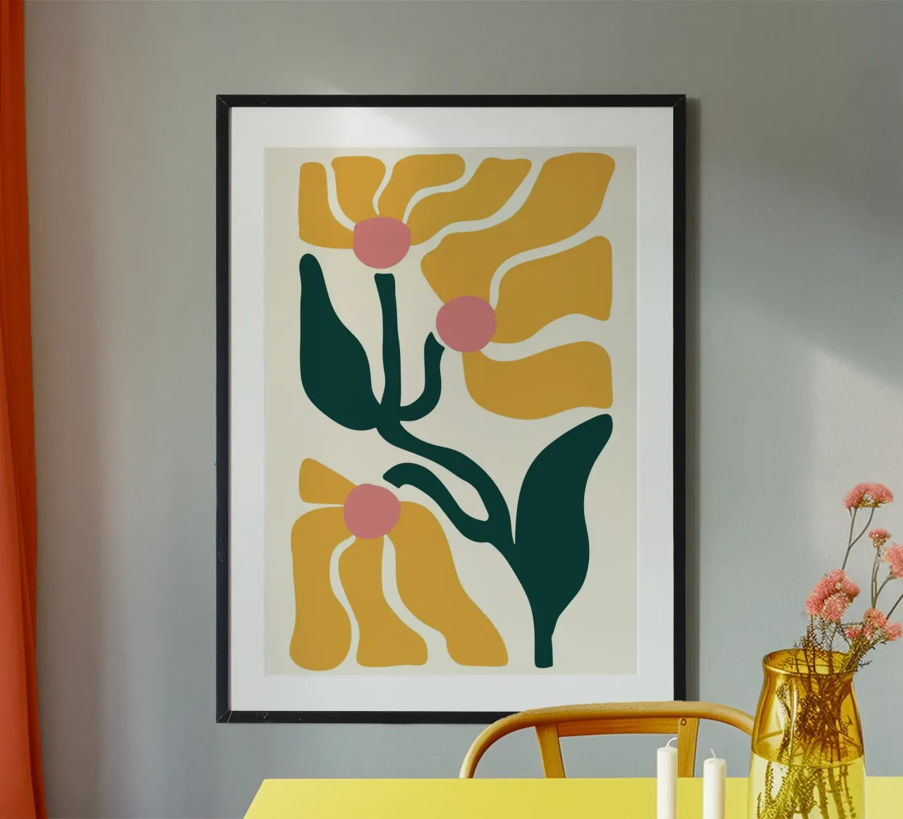 Matisse Inspired Floral - Abstract Cutout Art Print hahnemühle by ClubArt