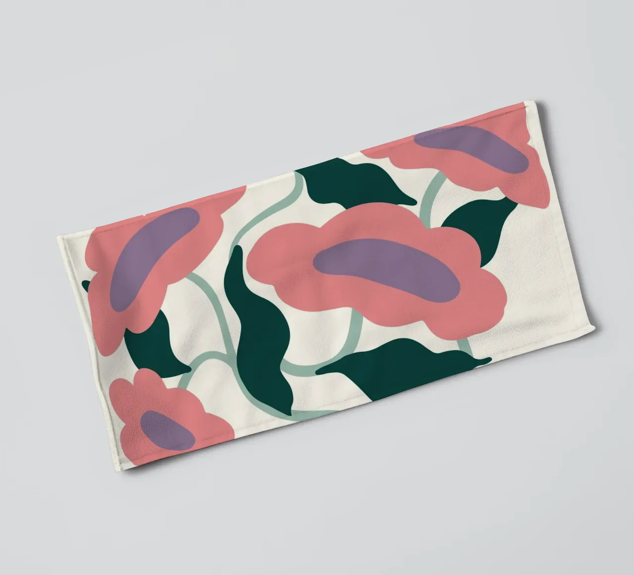 Organic Floral Abstract - Pastel Pink & Purple Art Print towel by ClubArt