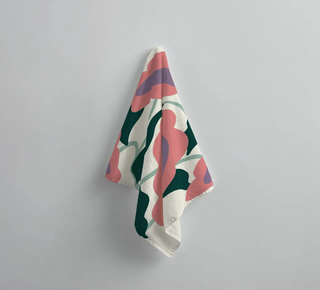 Organic Floral Abstract - Pastel Pink & Purple Art Print towel by ClubArt