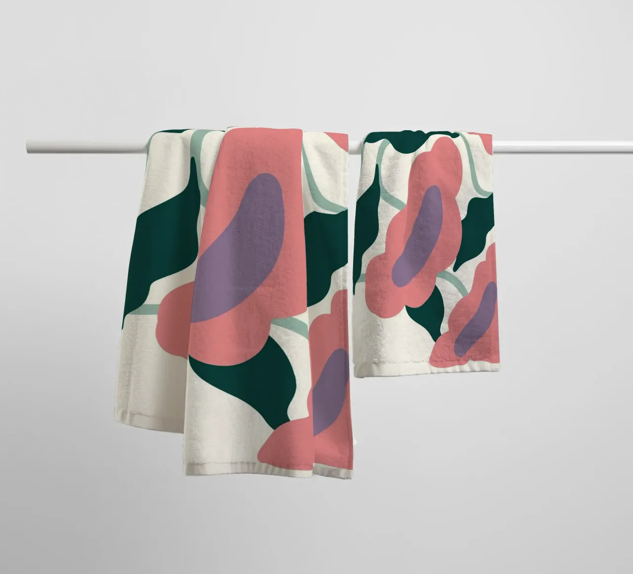 Organic Floral Abstract - Pastel Pink & Purple Art Print towel by ClubArt
