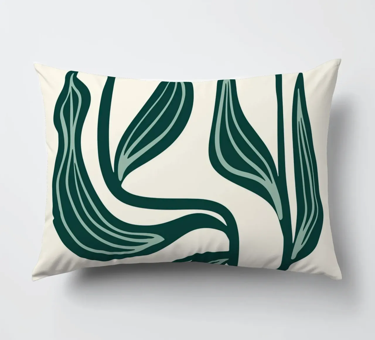 Stylized Tulips Linocut - Modern Botanical Art Print decorative cushion by ClubArt