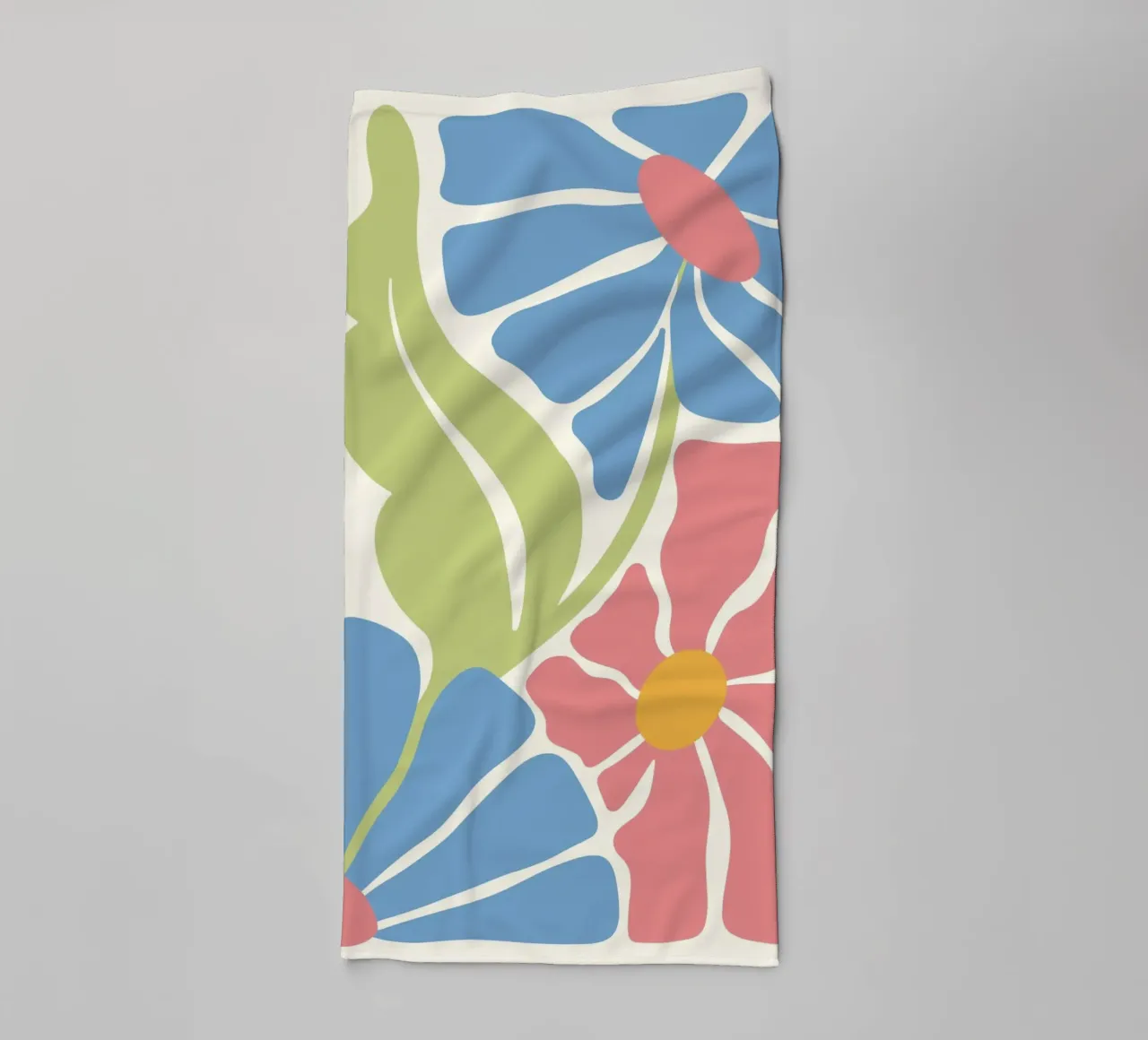 Retro Blooms - Abstract Pink & Blue Floral Art Print towel by ClubArt