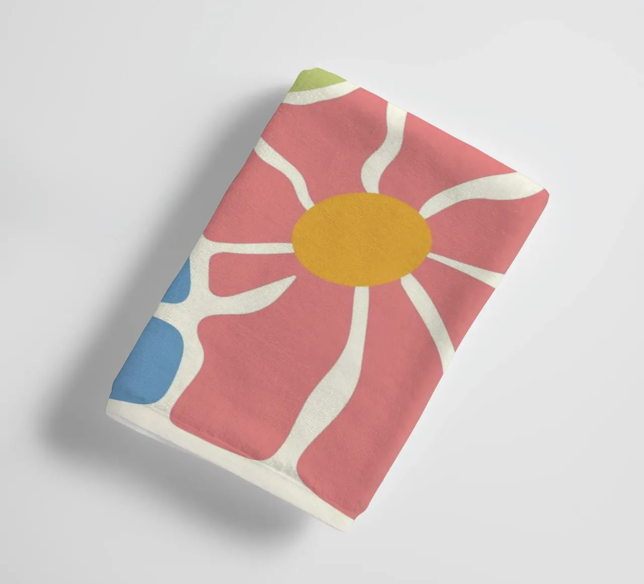 Retro Blooms - Abstract Pink & Blue Floral Art Print towel by ClubArt
