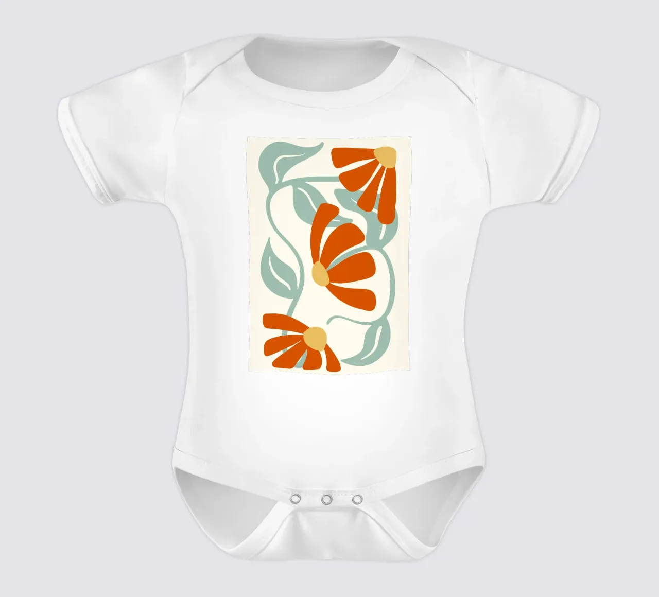 Orange Flower 1 - Art Nouveau Abstract Botanical Print body bébé de ClubArt