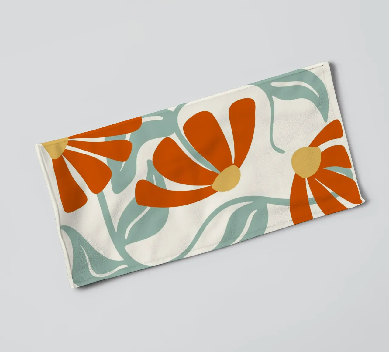 Orange Flower 1 - Art Nouveau Abstract Botanical Print towel by ClubArt