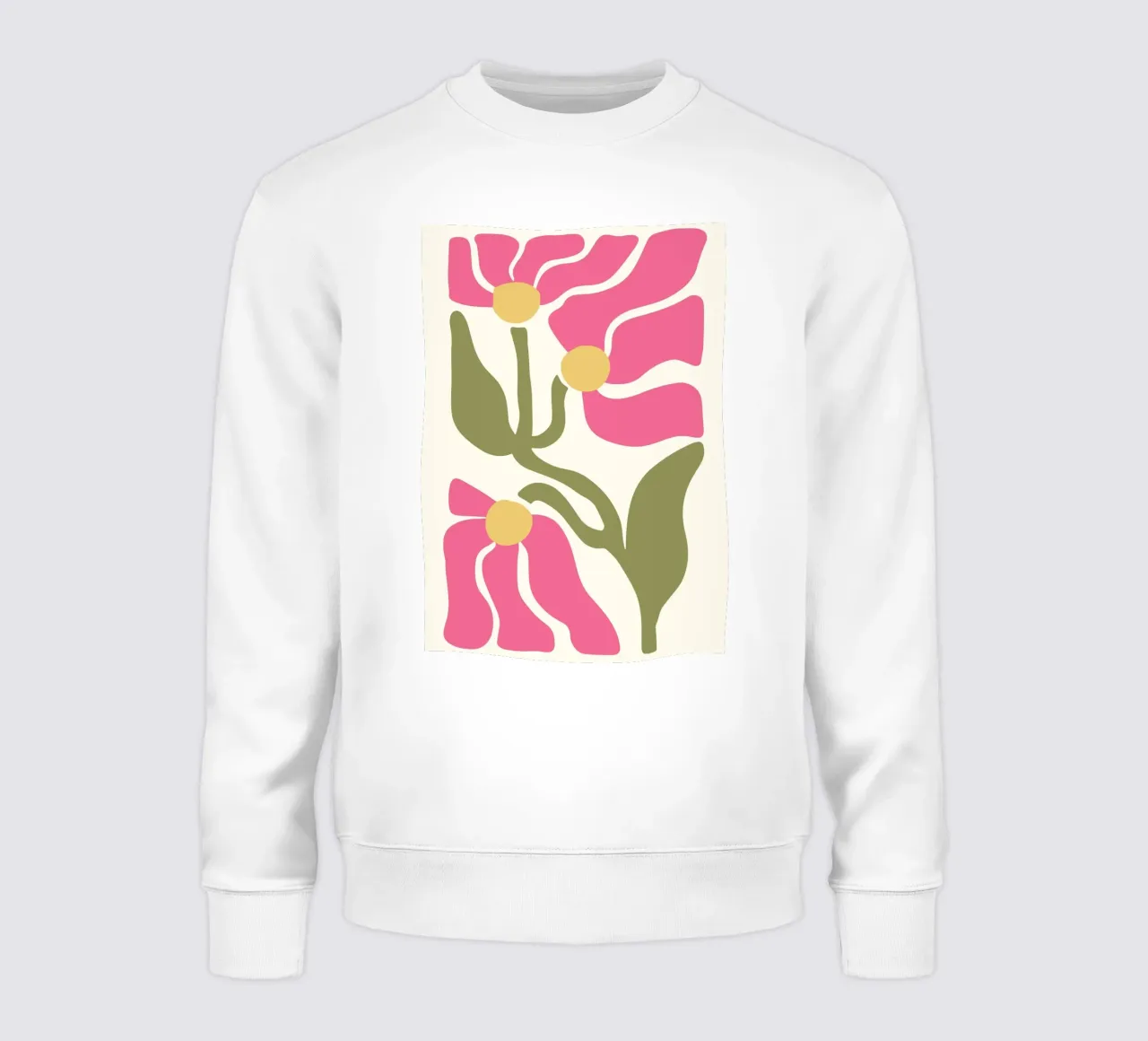 Organic Pink Flowers - Abstract Botanical Art Print sweatshirt by ClubArt