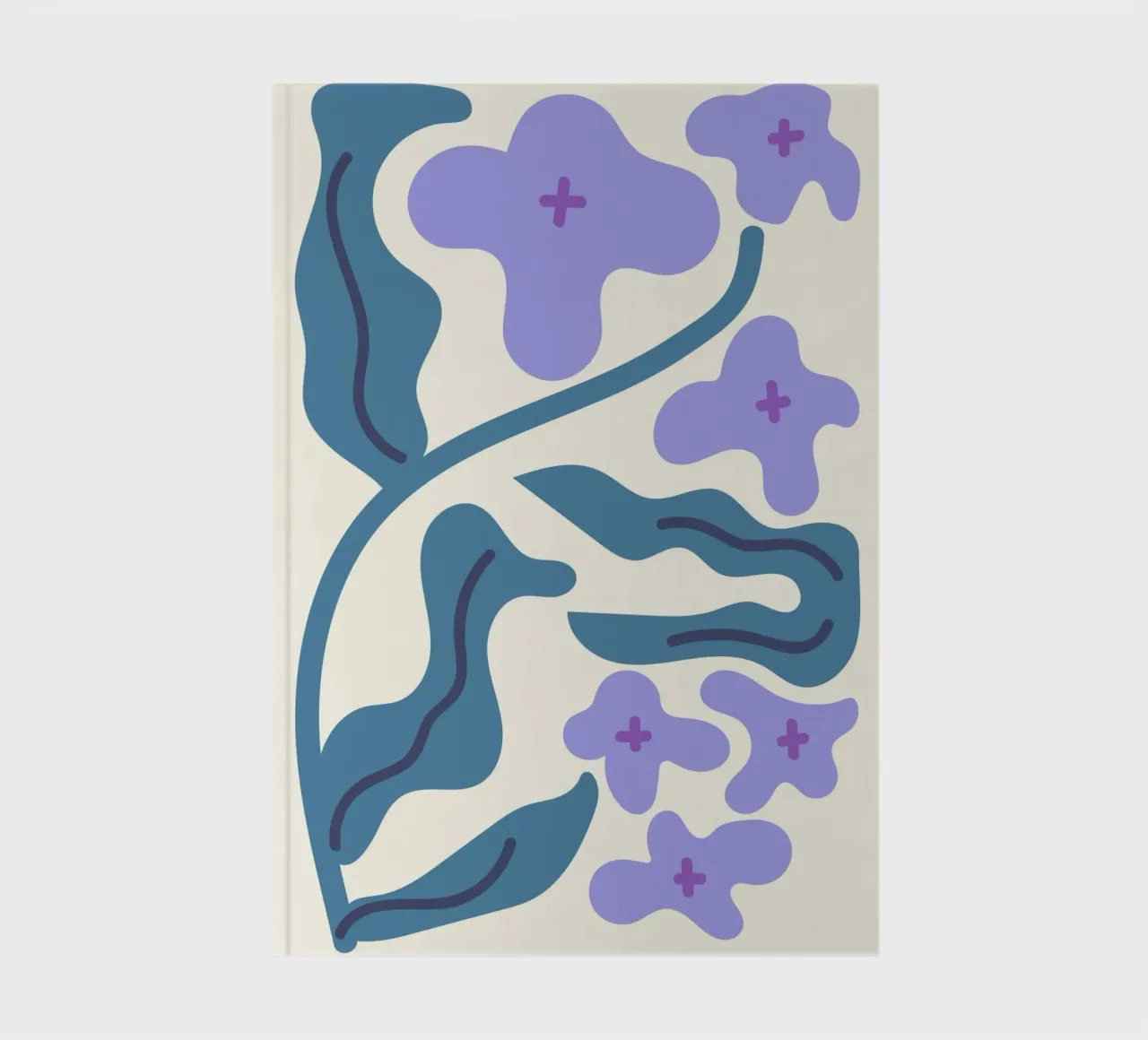 Organic Lavender Blooms - Abstract Botanical Art Print notebook by ClubArt