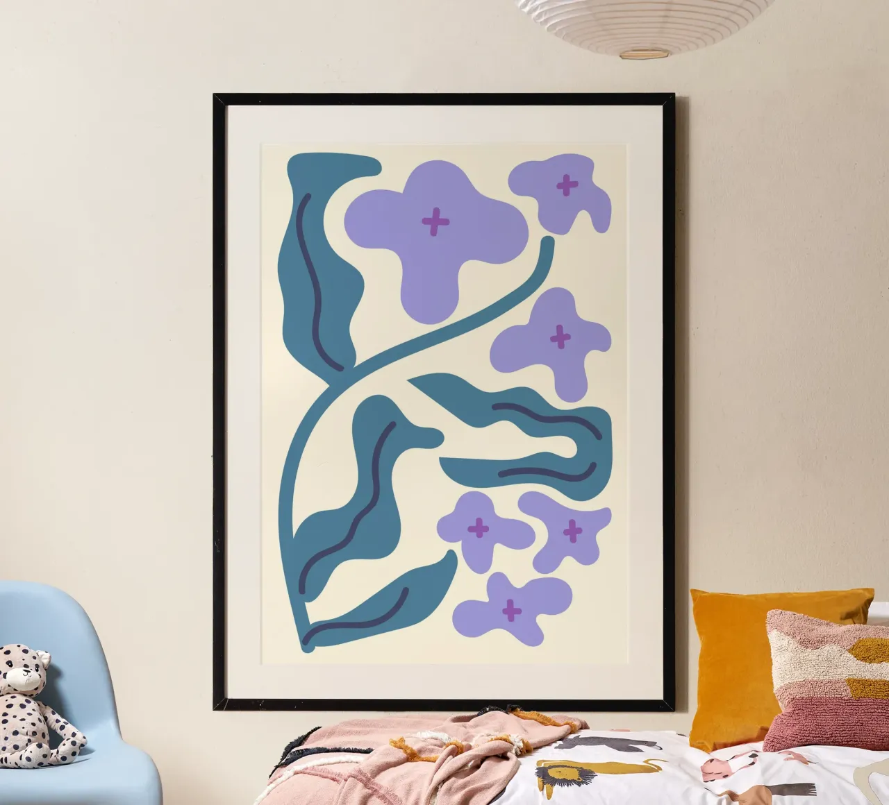 Organische lavendelbloemen - abstracte botanische kunstdruk poster van ClubArt