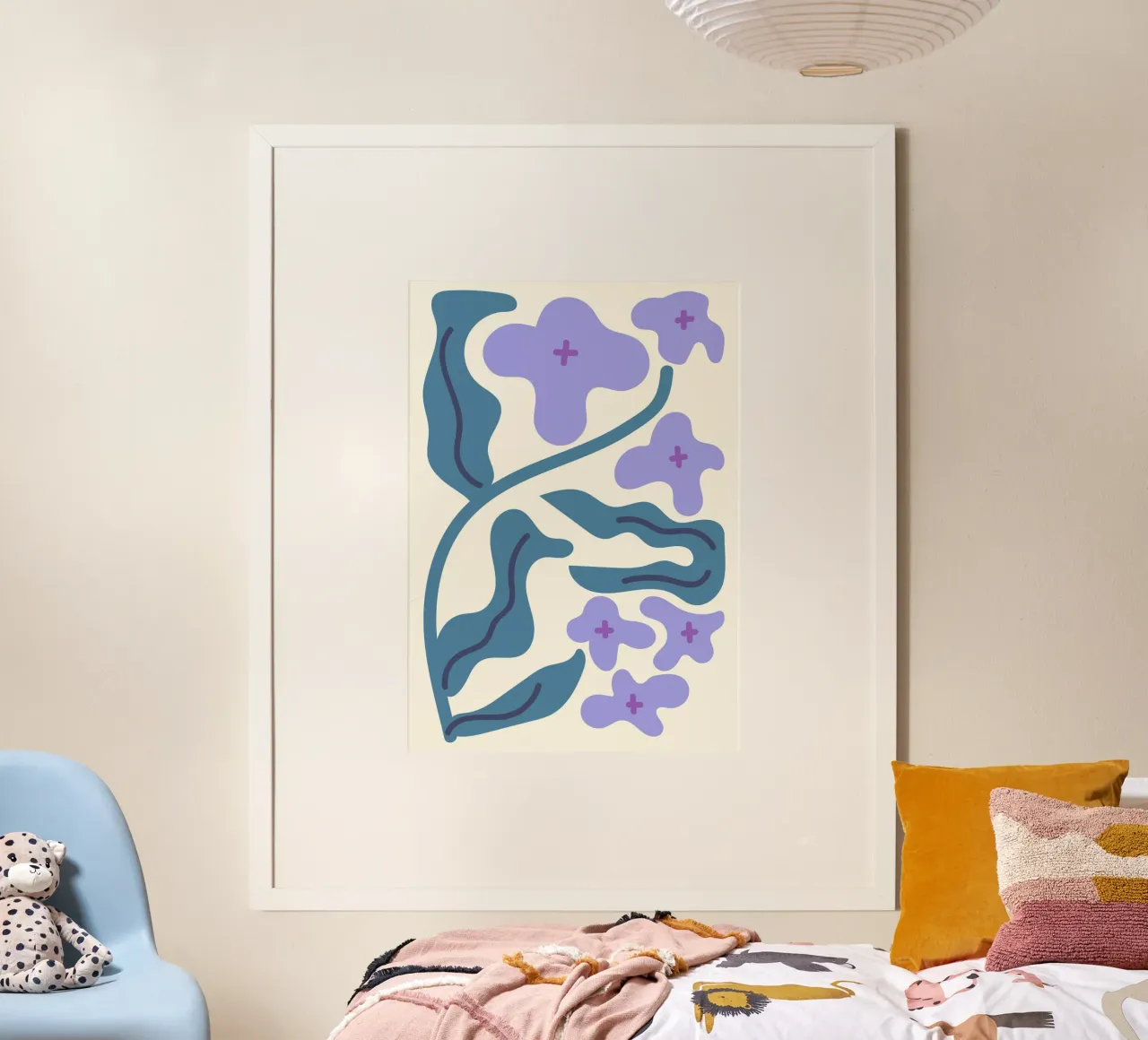 Organische lavendelbloemen - abstracte botanische kunstdruk poster van ClubArt