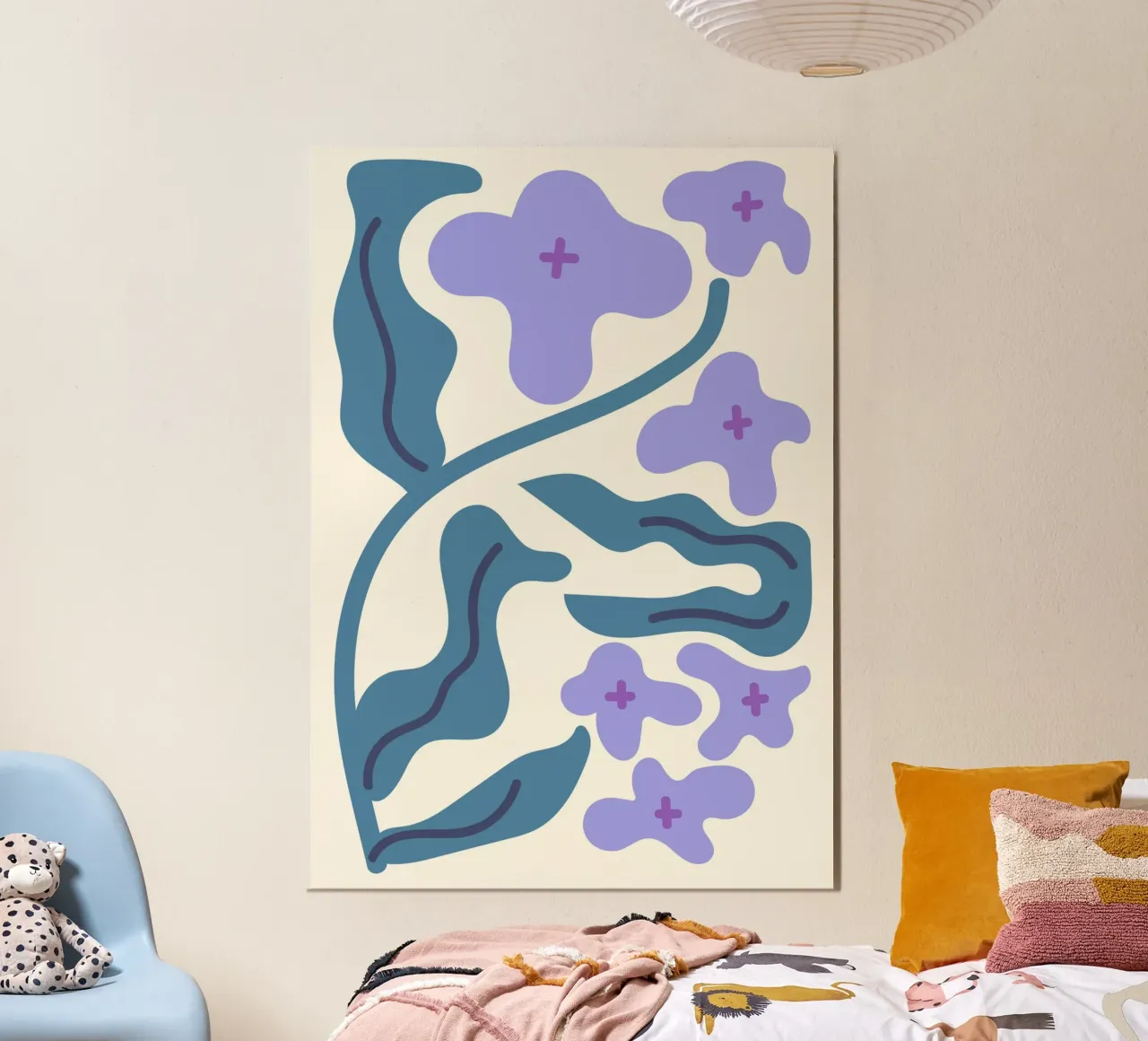 Organische lavendelbloemen - abstracte botanische kunstdruk poster van ClubArt