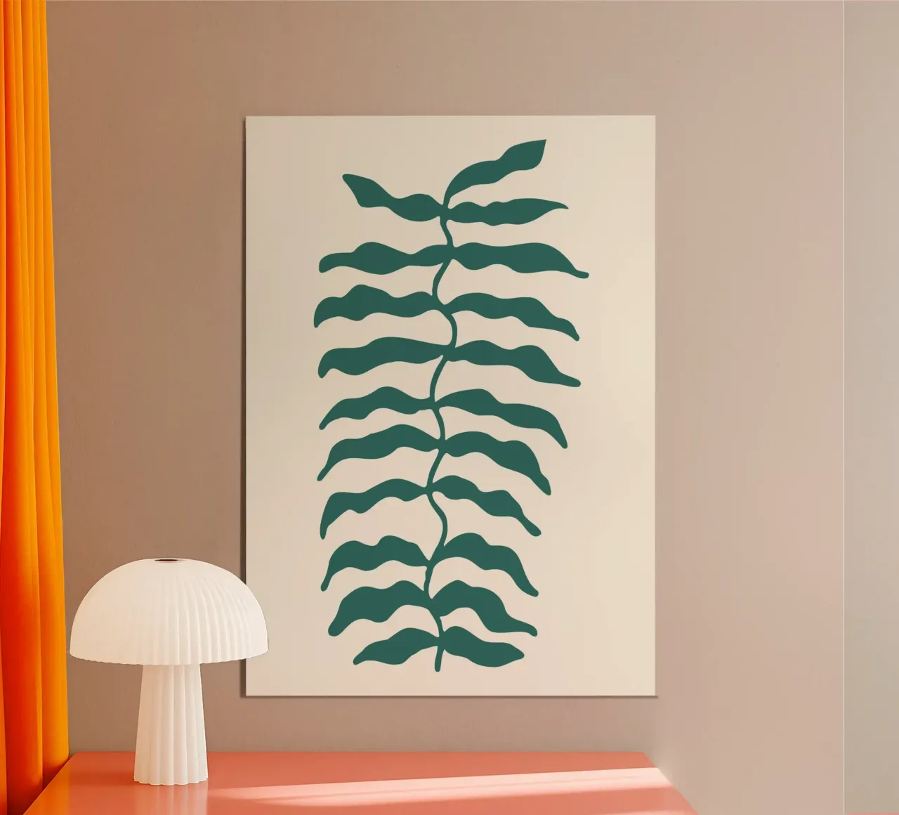 Minimalist Fern Frond - Organic Botanical Art Print alu-dibond by ClubArt