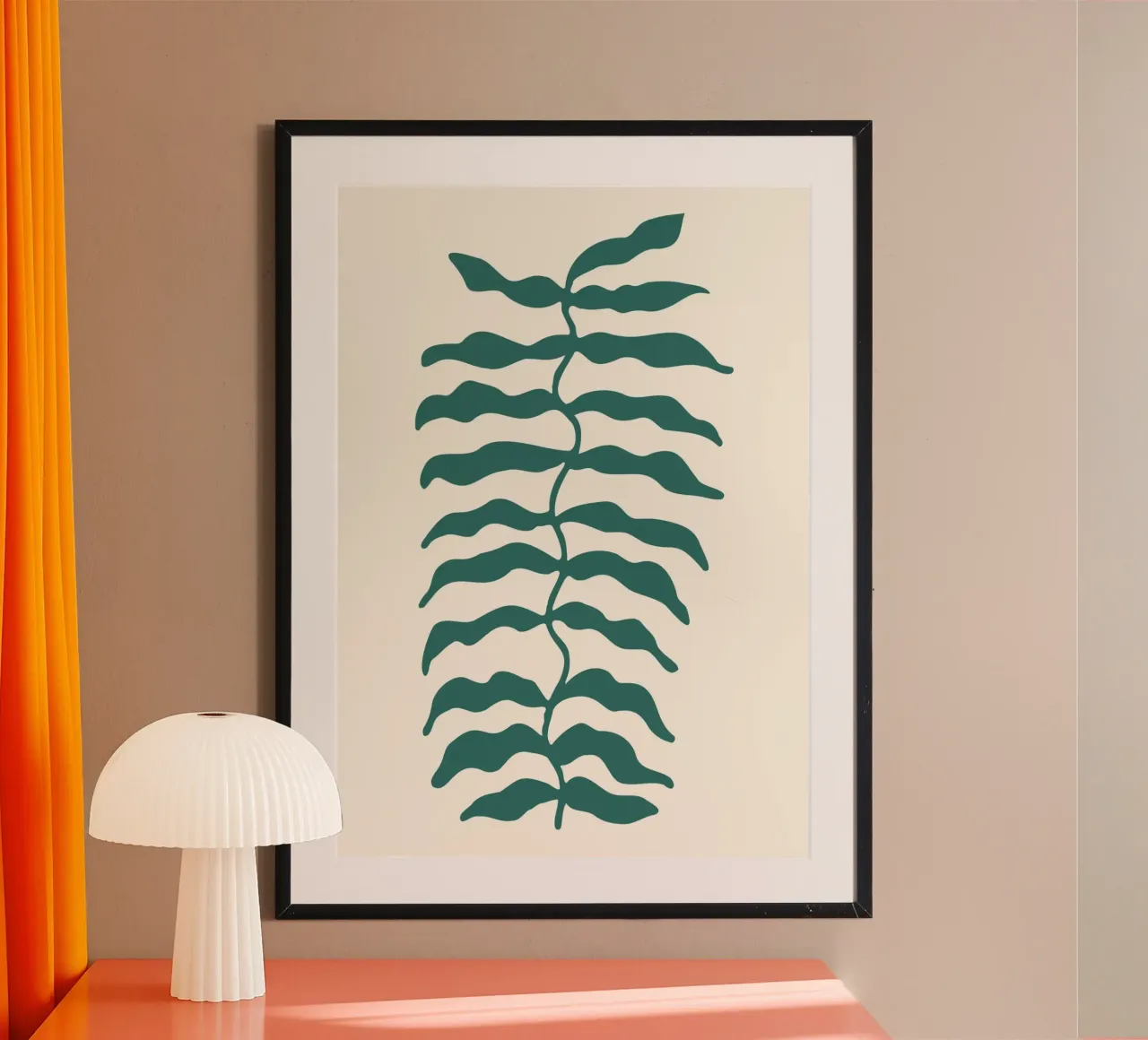 Minimalistischer Farnwedel - Botanischer Kunstdruck Poster von ClubArt